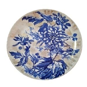 Dunn & Bennet England Blue‎ Chrysanthemum Flowers Gold Trim Replacement Plate